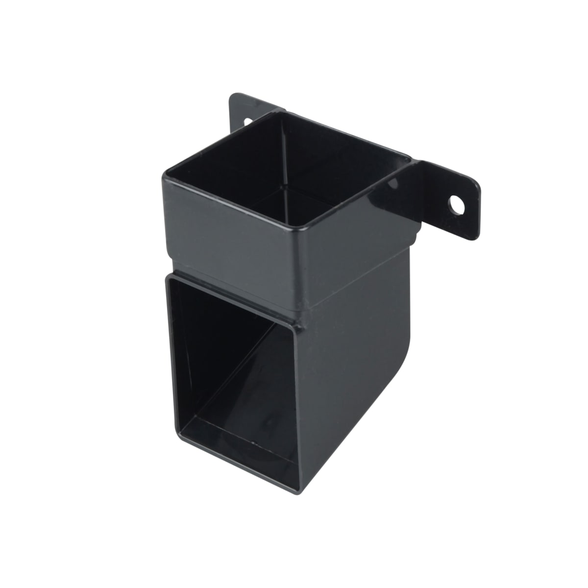 Product image for Osma Squareline Pipe Shoe And Bracket 116 X 108 X 66mm Black