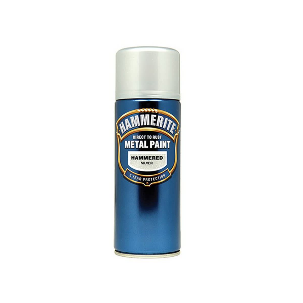Image of Hammerite Direct To Rust Metal Paint 400ml Silver