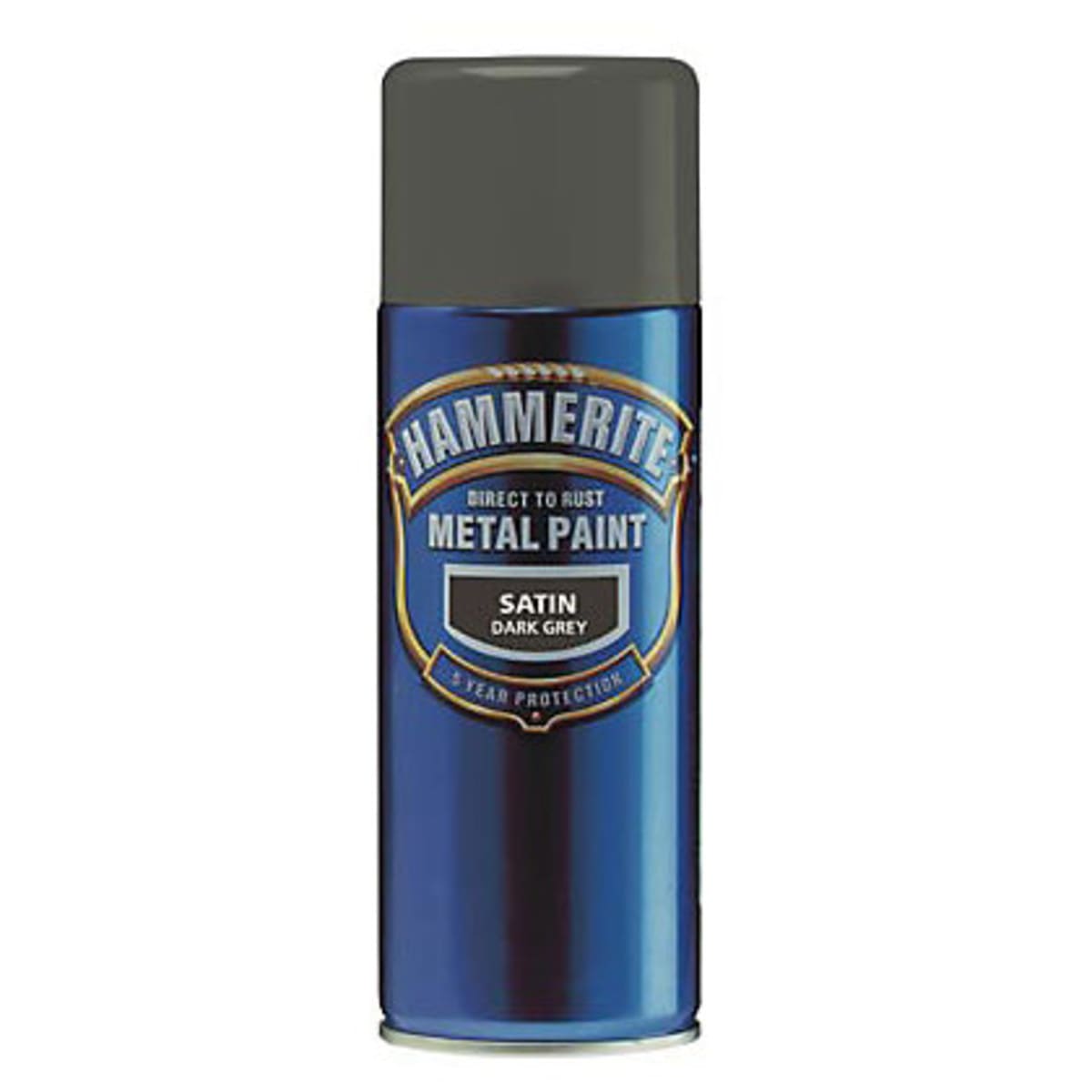 Image of Hammerite Direct To Rust Satin Finish Metal Paint 400ml Black