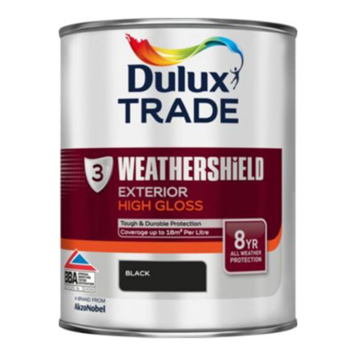 Image of Dulux Trade Weathershield Exterior Gloss Paint 2.5L Black