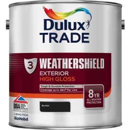 Product image for Dulux Trade Weathershield Exterior Gloss Paint 2.5L Black