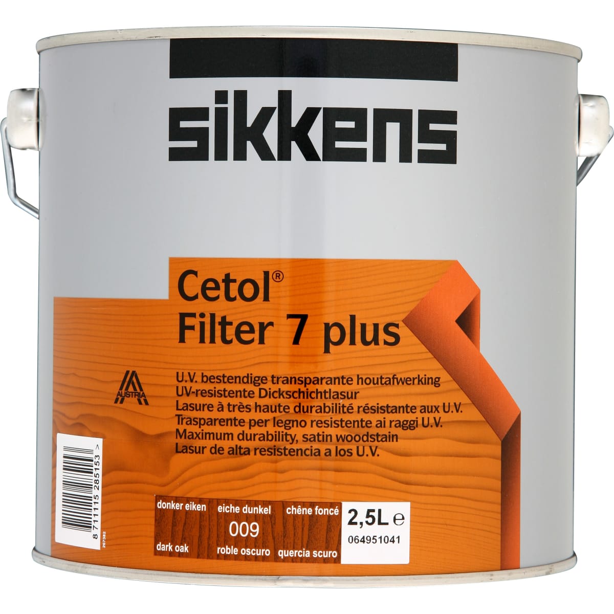 Image of Sikkens Cetol Filter 7 Plus Translucent Woodstain 2.5 Litres Dark Oak