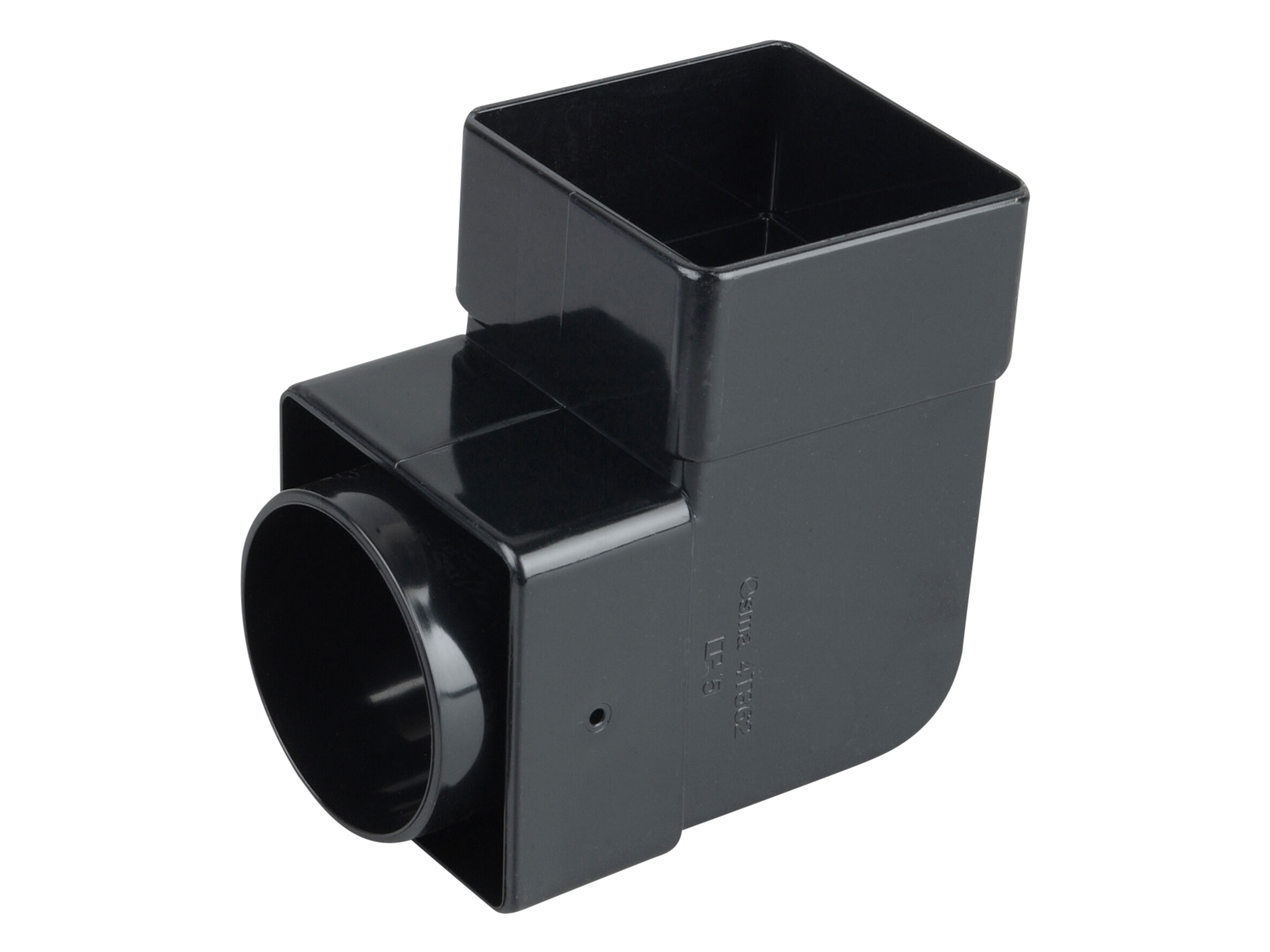 Product image for Osma Squareline Pipe Bend 90 Degrees 61mm Dia Black