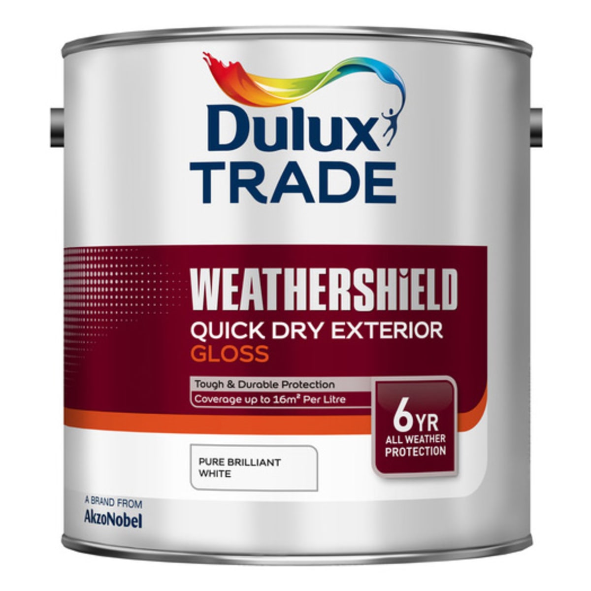 Product image for Dulux Trade Weathershield Exterior Gloss Paint 5L Brilliant White