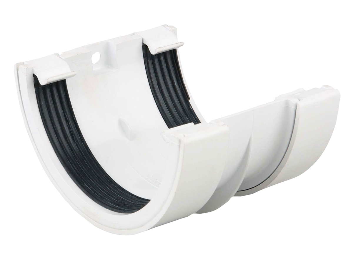 Product image for Osma 0T005W Roundline Gutter Jointing Bracket 112mm (dia) White