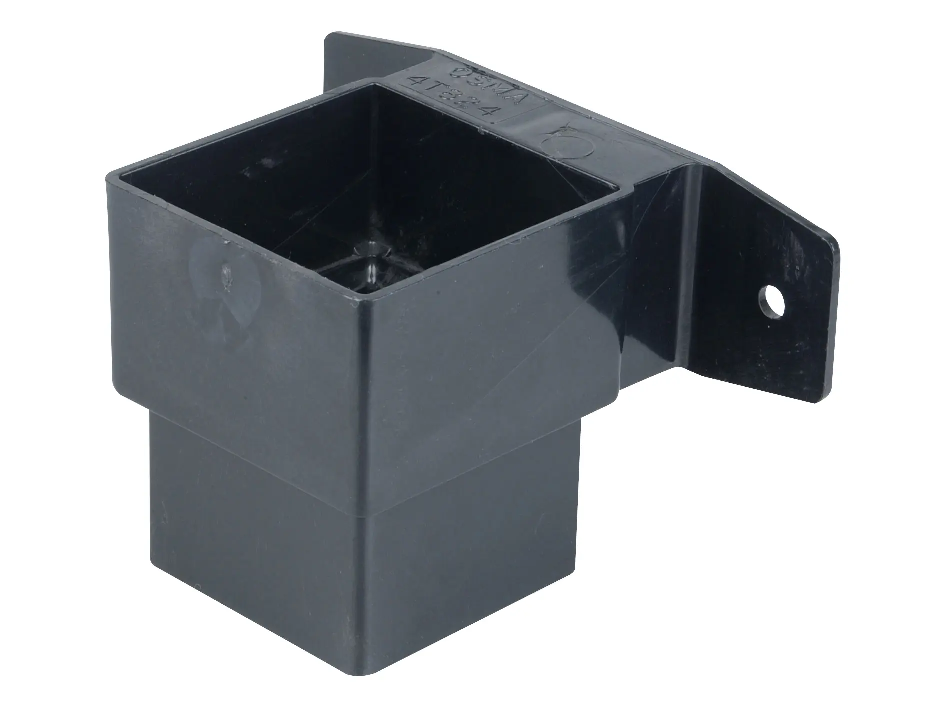 Product image for Osma Squareline Pipe Connector And Bracket-stand Off 61mm Dia Black