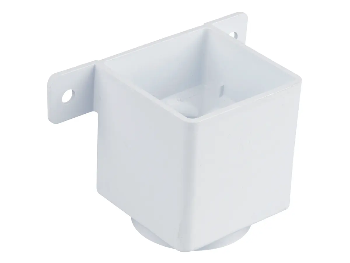 Product image for Osma Squareline Pipe Connector And Bracket-stand Off 61mm Dia White