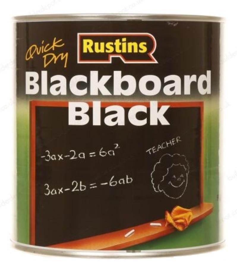 Image of Rustins Quick Dry Blackboard Black Paint 1ltr