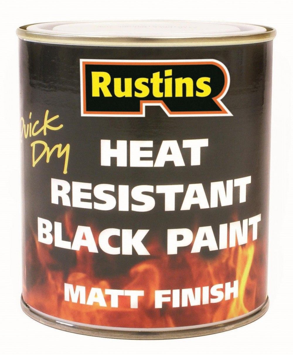 Product image for Rustins Quick Dry Heat Resistant Matt Black Paint 250ml