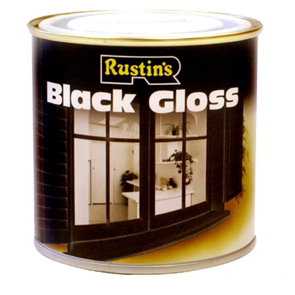 Product image for Rustins Black Gloss Paint 1ltr