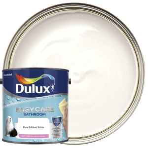 Product image for Dulux Easycare Bathroom Soft Sheen Paint Pure Brilliant White 2.5ltr