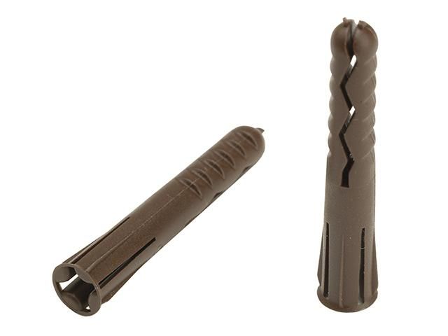 Image of Plasplug Heavy-Duty Fixing Plugs Brown 20pk
