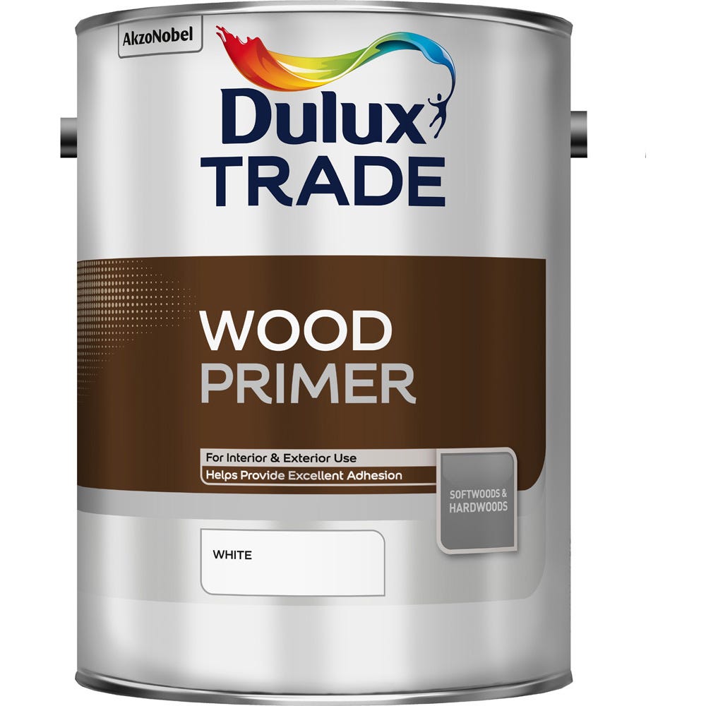 Product image for Dulux Trade Wood Primer White 5ltr