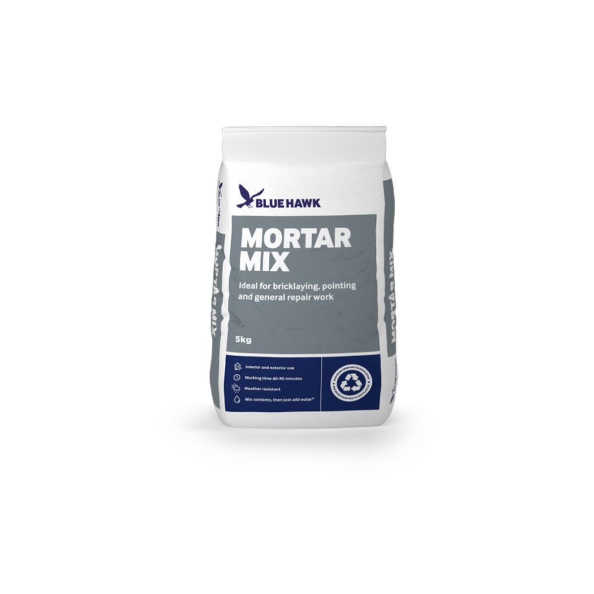 Product image for Artex Blue Hawk Sand and Cement Mortar Mix 5kg Bag Grey