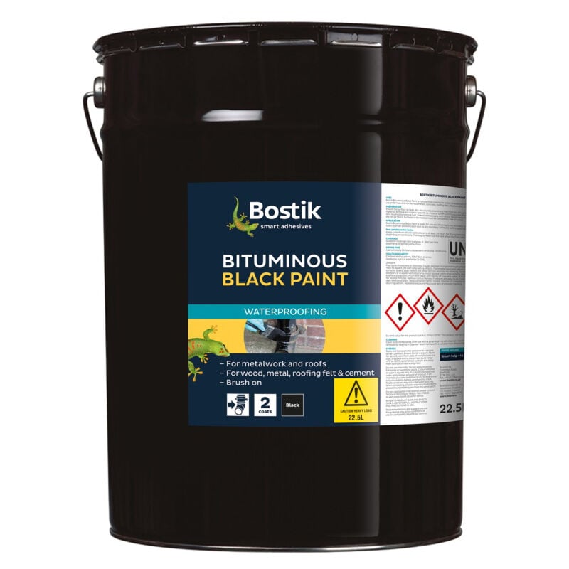 Product image for Bostik Bituminous Paint 22.5 Litres Black