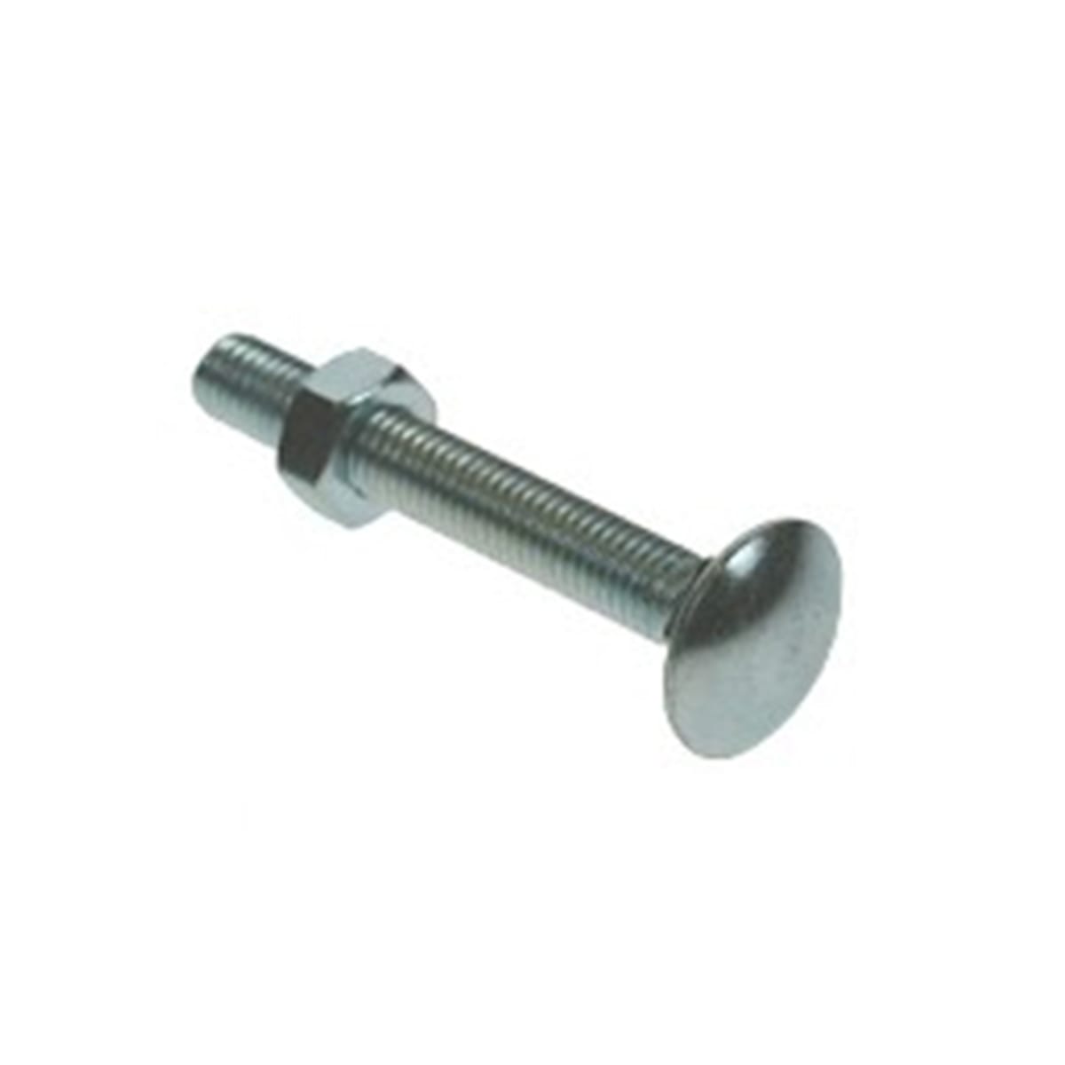 Product image for Cup Square Carriage Bolt and Nut 50 x 10mm Bright Zinc Plated