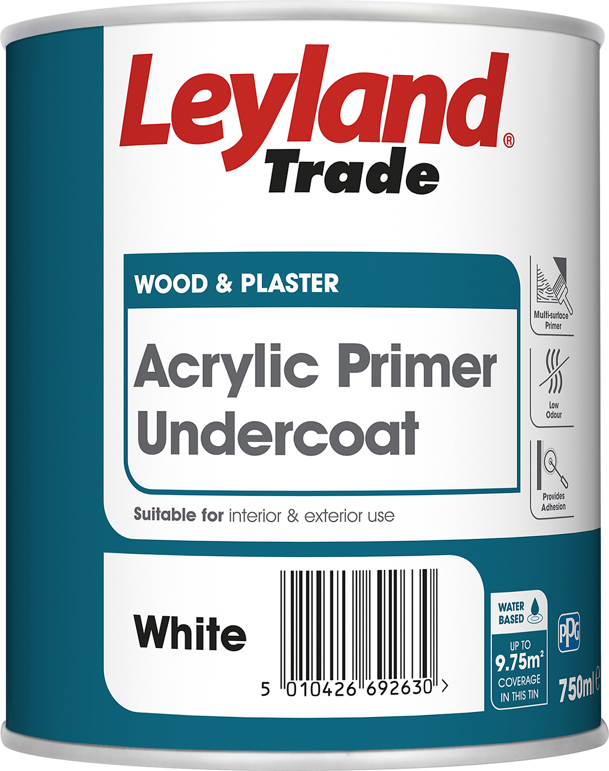 Image of Leyland Trade Acrylic Primer Undercoat White 750ml