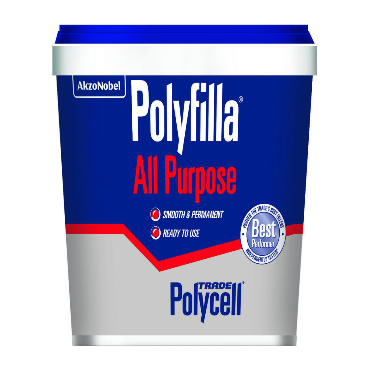 Product image for Polycell Trade Polyfilla Ready Mixed All Purpose Filler - 1kg
