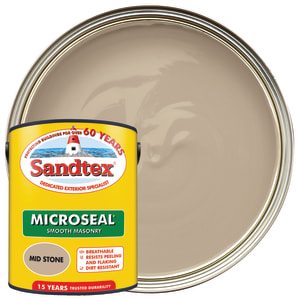 Product image for Sandtex Ultra Smooth Masonry Paint - Mid Stone - 5L