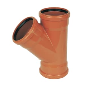 Product image for FloPlast 110mm Underground 45° Triple Socket Junction