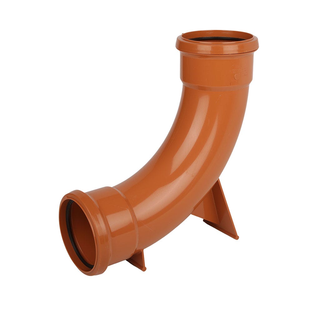 Product image for FloPlast 110mm Underground 87.5° Double Socket Rest Bend