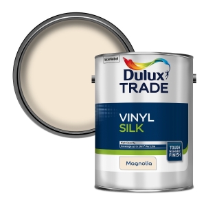 Image of Dulux Trade Vinyl Silk Emulsion Magnolia 5ltr