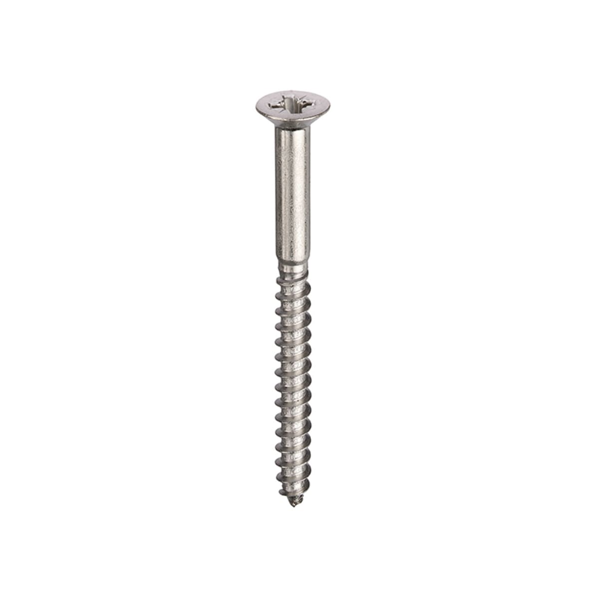 Product image for A2-304 Stainless Steel Wood Screw Pozi Countersunk A2 304 DIN7997 4 x 30mm Box of 200