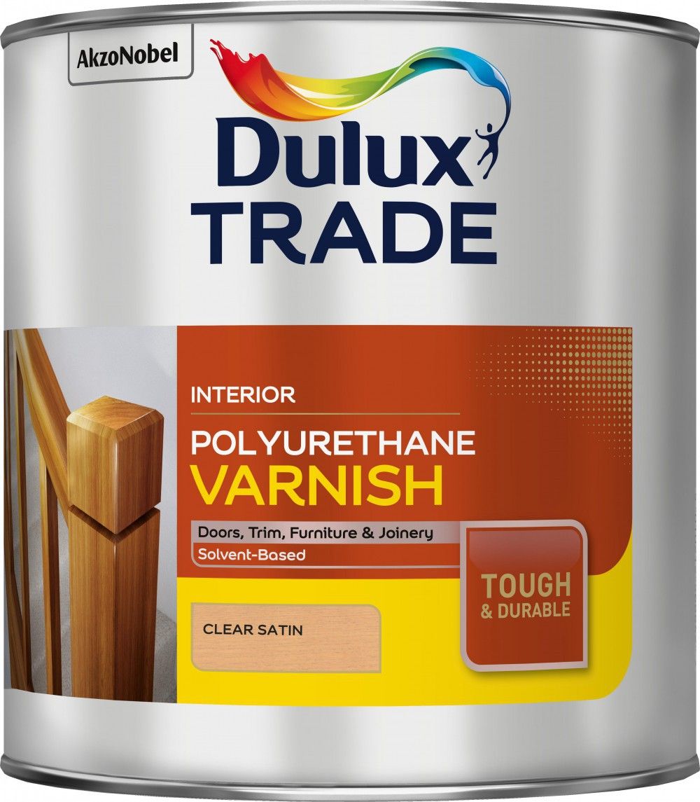 Product image for Dulux Trade Polyurethane Varnish Clear Satin 2.5ltr