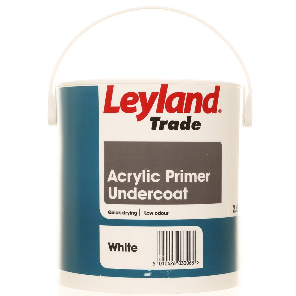 Image of Leyland Trade Acrylic Primer Undercoat White 2.5ltr