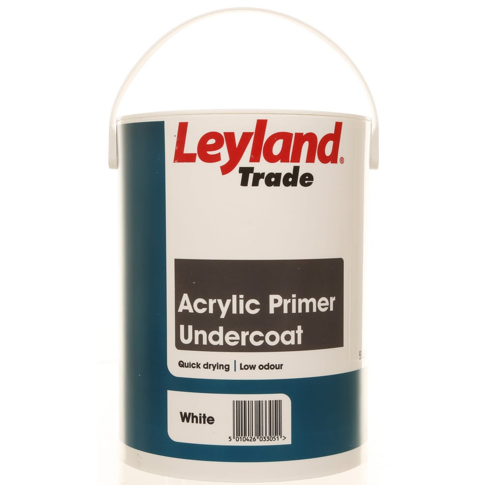 Image of Leyland Trade Acrylic Primer Undercoat White 5ltr