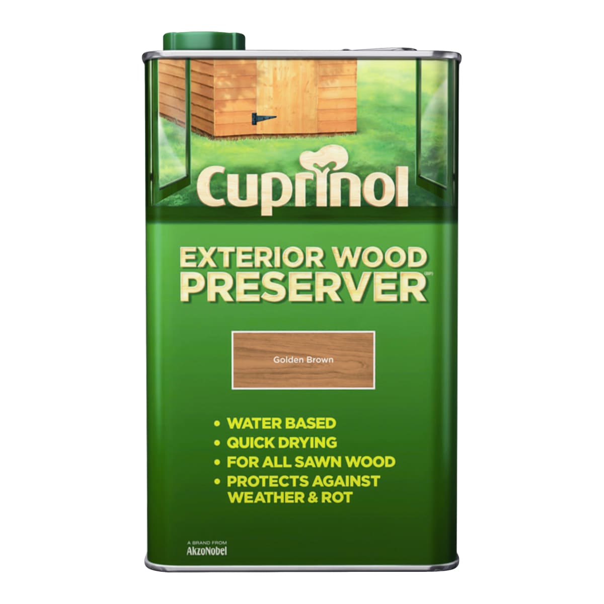 Product image for Cuprinol Exterior Wood Preservative 5 Litres Acorn Brown