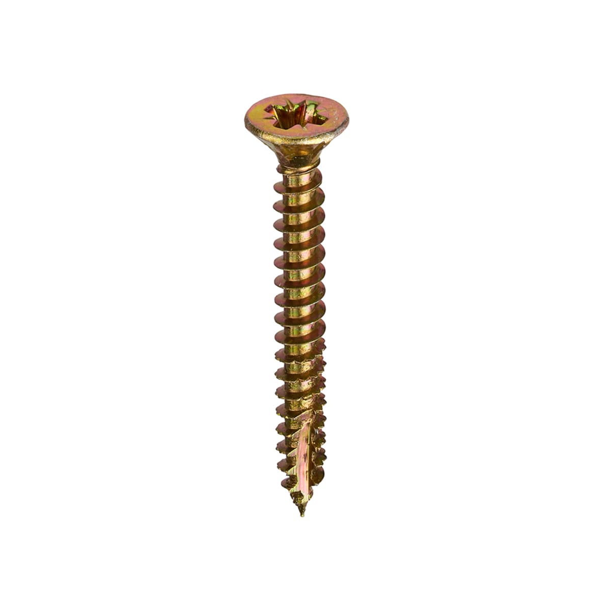 Product image for Vortex Prof Multi-Purpose Fully Threaded Power Screw 4.5 x 40mm Zinc & Yellow Passivated Box of 200