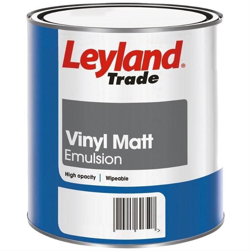 Product image for Leyland Trade Vinyl Matt Paint Brilliant White 1ltr