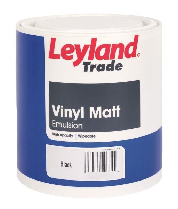 Product image for Leyland Trade Vinyl Matt Paint Black 1ltr