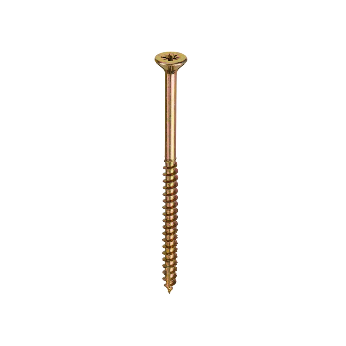 Product image for Vortex Prof Multi-Purpose Power Screw CE Approved 4 x 70mm Zinc & Yellow Passivated Box of 200