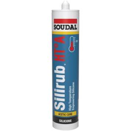 Product image for Soudal Silirub HT A Acetic Curing Heat Resistant Silicone Sealant Black 310ml