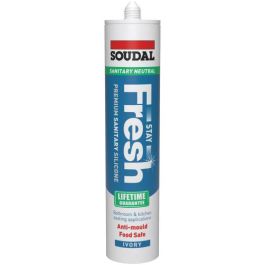 Product image for Soudal Stay Fresh Premium Sanitary Silicone Light Ivory 290ml