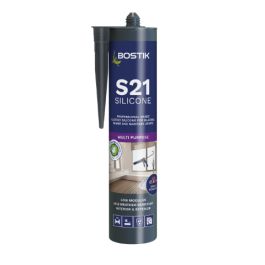 Product image for Bostik S21 Multipurpose Low Modulus Acetoxy Silicone Sealant Clear 310ml