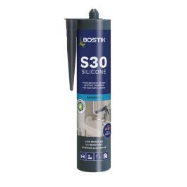 Product image for Bostik S30 Low Modulus Acetoxy Sanitary Silicone Sealant Grey 310ml