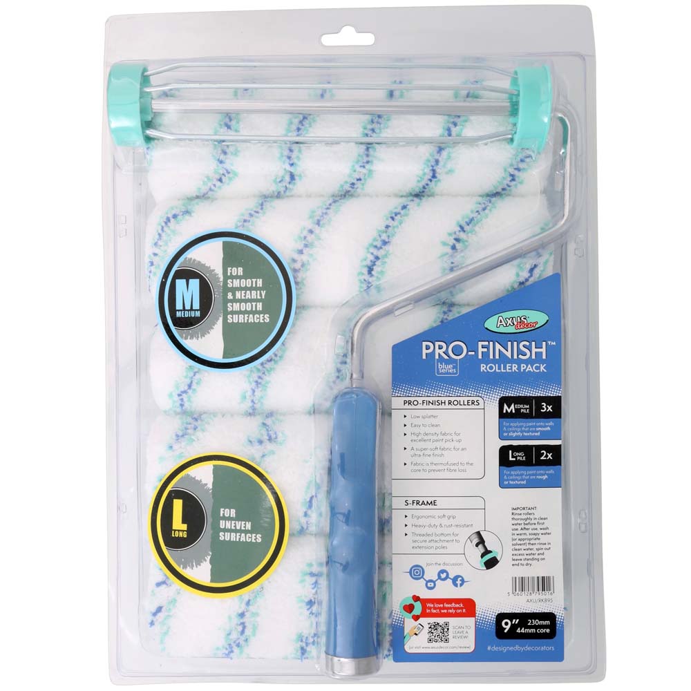 Product image for Axus Pro-Finish 9 Inch Roller Kit 6 Pieces