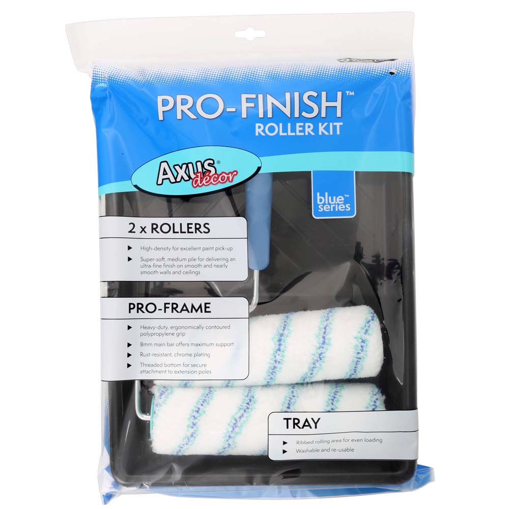 Product image for Axus Blue Pro-Finish 9 Inch Medium Roller Kit 9inch kit