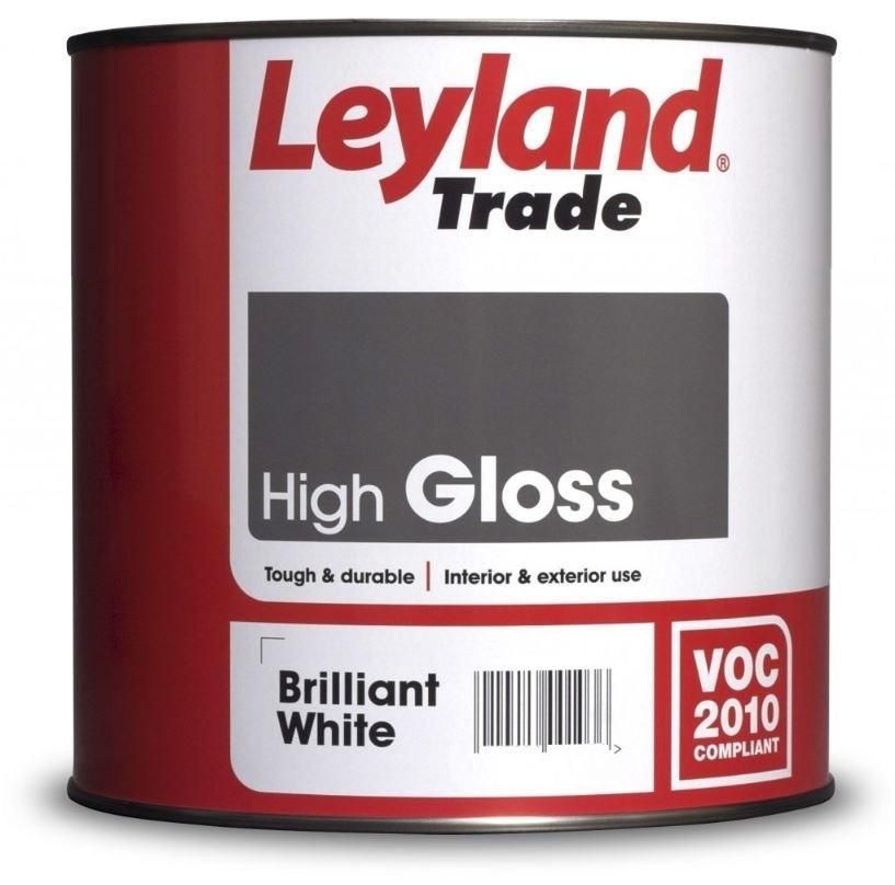 Product image for Leyland Trade One Coat Gloss Paint Brilliant White 750ml