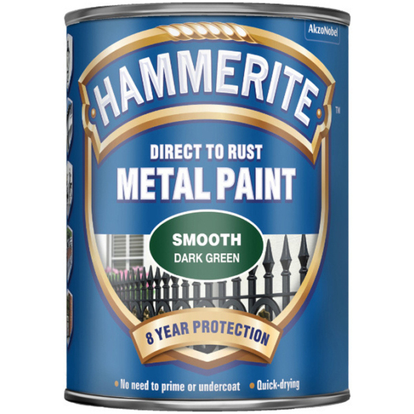 Product image for Hammerite Metal Paint Direct To Rust Smooth Dark Green 2.5ltr