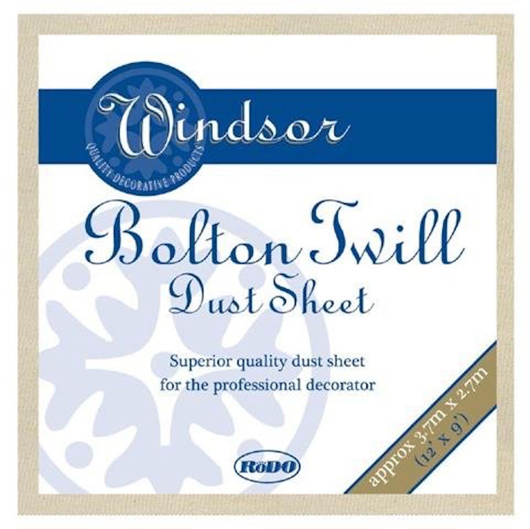Product image for ProDec Windsor Bolton Twill Dust Sheet  12 x 9 Feet