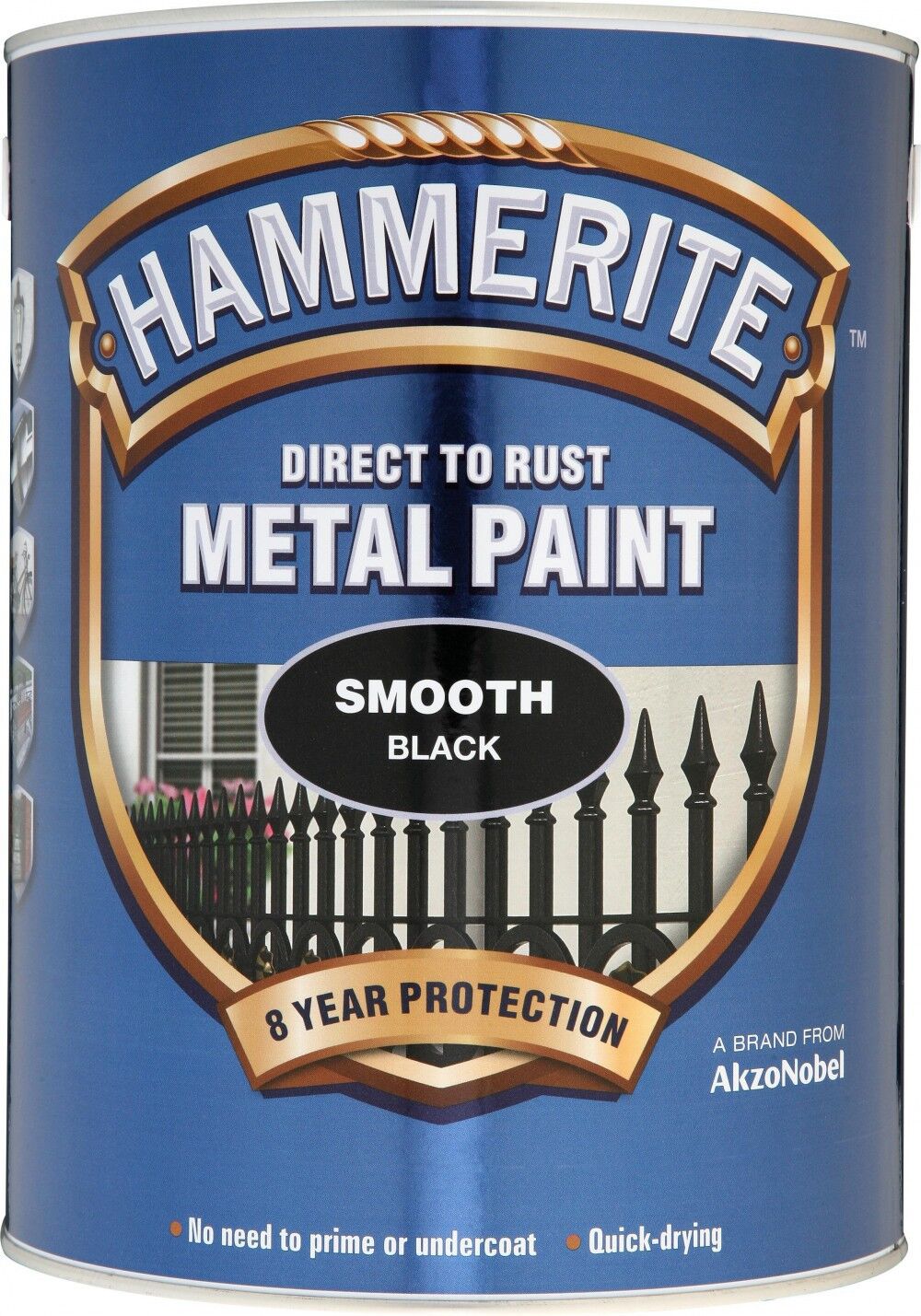 Product image for Hammerite Metal Paint Direct To Rust Smooth Black 5ltr