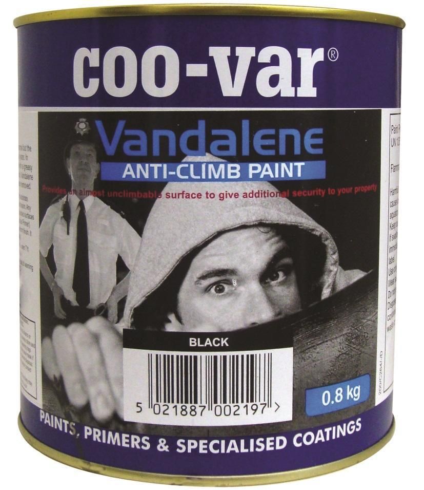 Product image for Coo-var® Vandalene Anti Climb Paint Black 1ltr