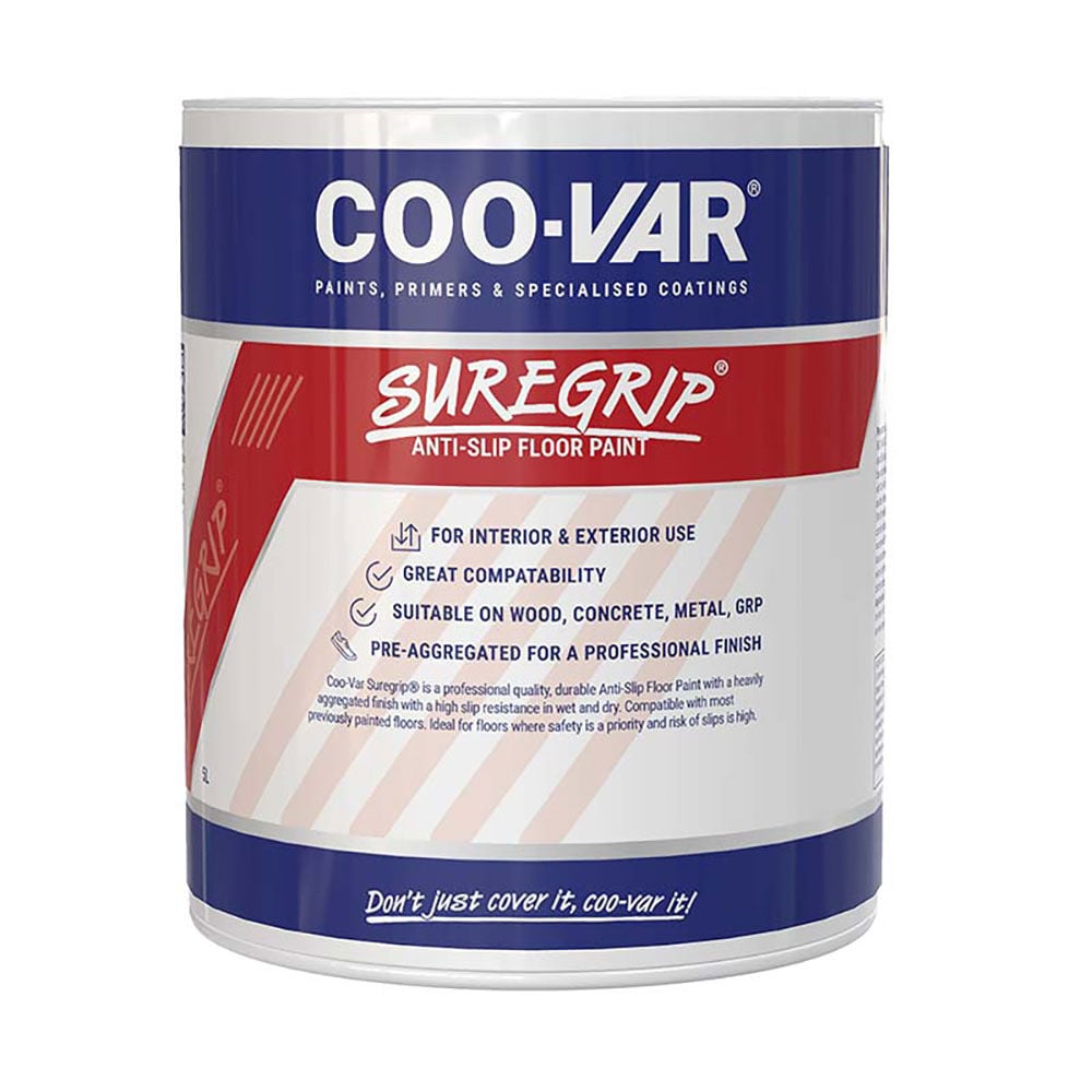 Product image for Coo-Var Sure Grip Floor Paint Grey 5l