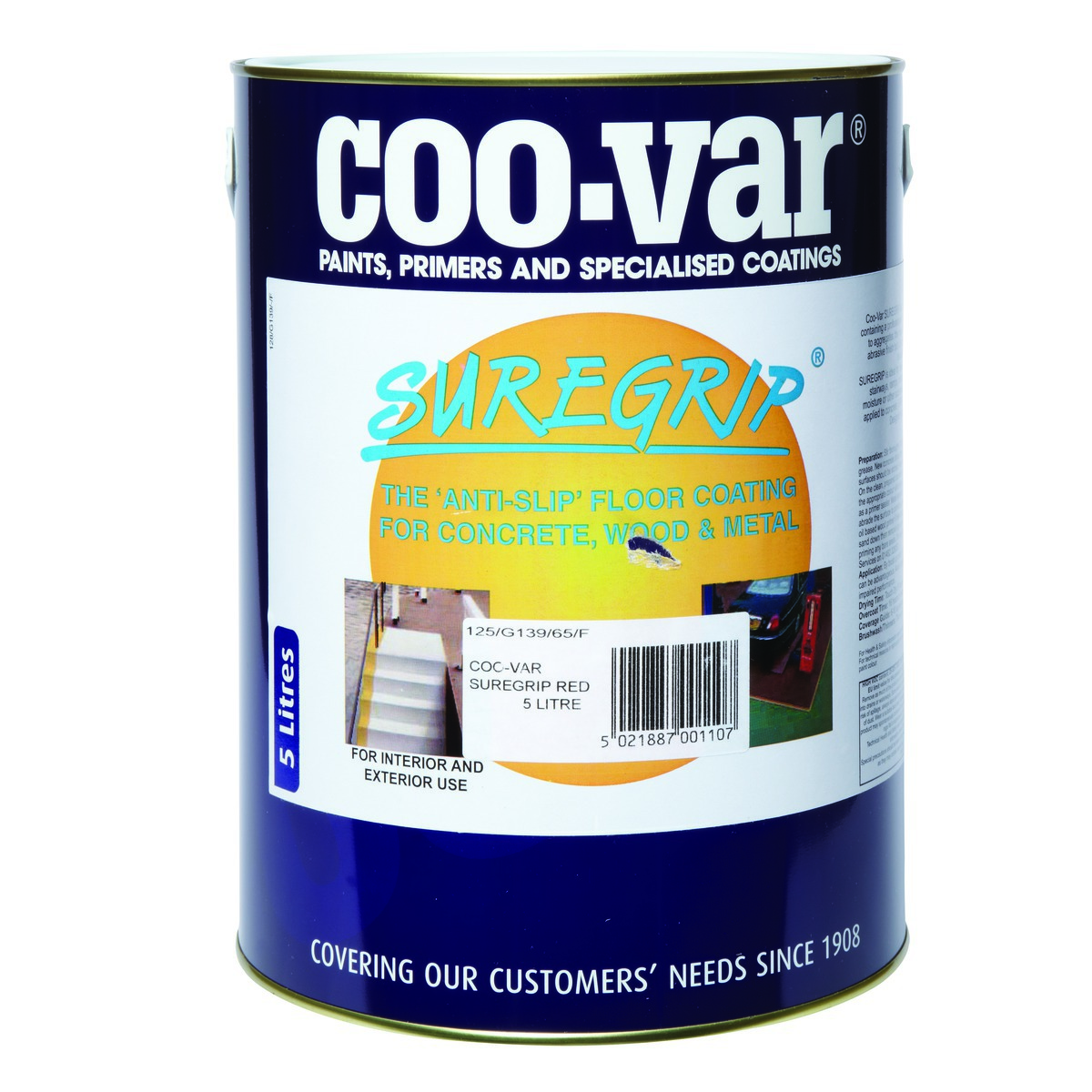 Product image for Coo-var® Sure Grip Floor Paint Red 5ltr