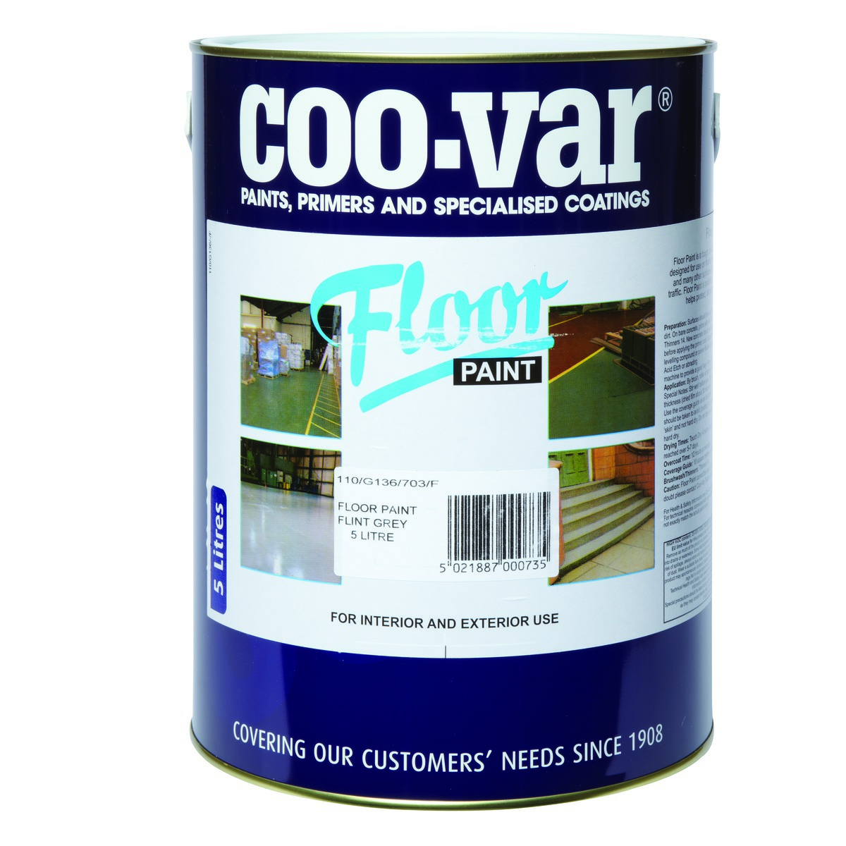 Image of Coo-var® Floor Paint Flint Grey 5ltr