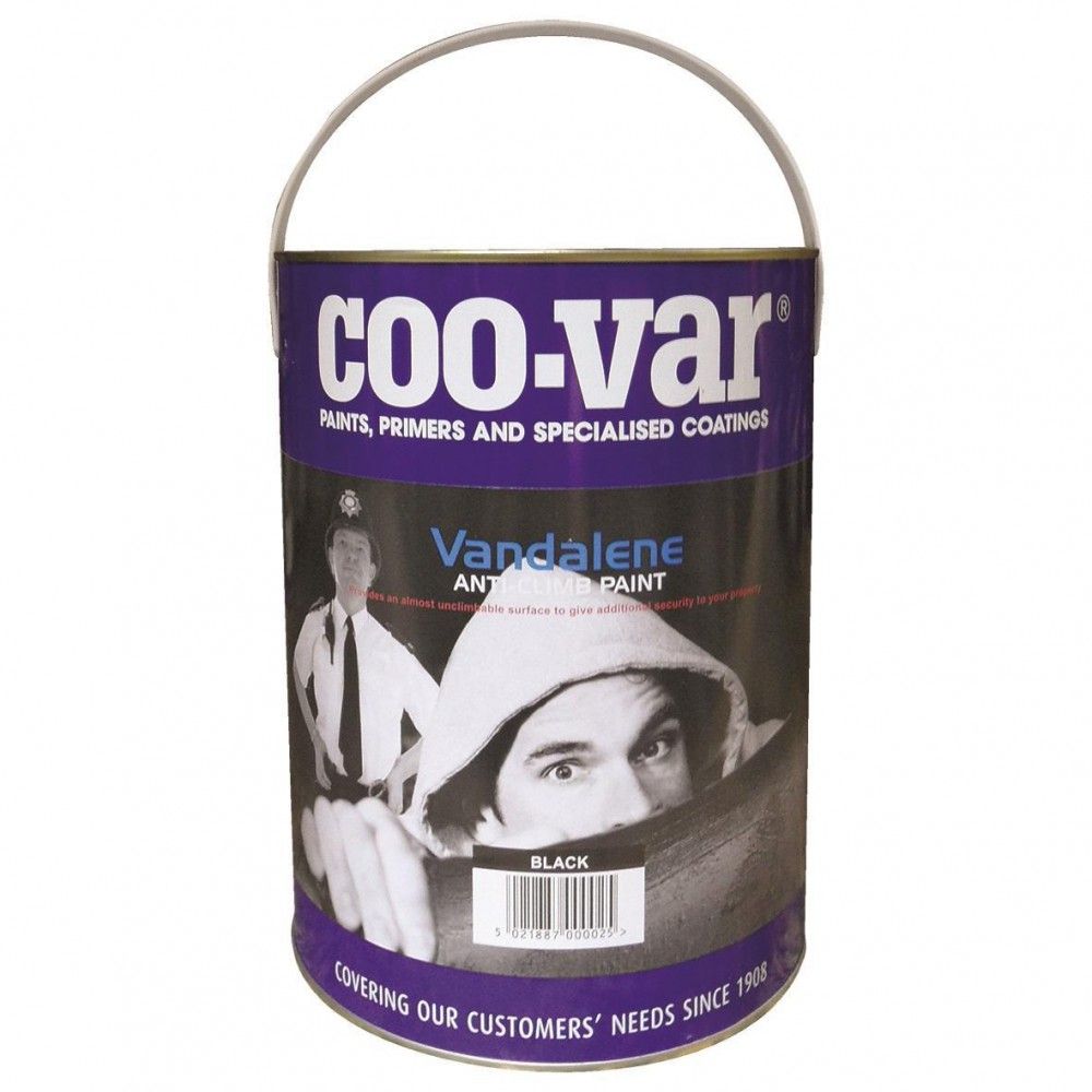 Product image for Coo-var® Vandalene Anti Climb Paint Black 5ltr